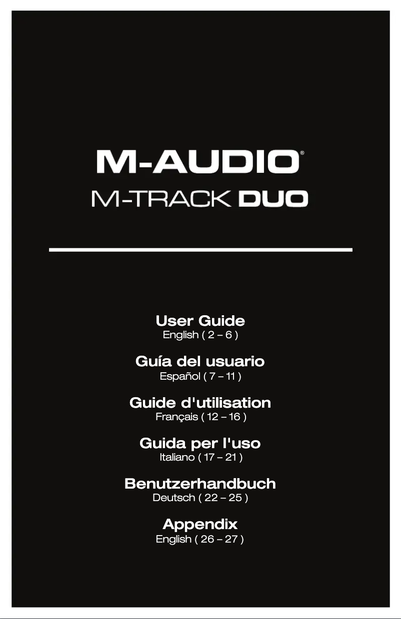 Page 1 de la notice Manuel utilisateur M-Audio M-Track Duo