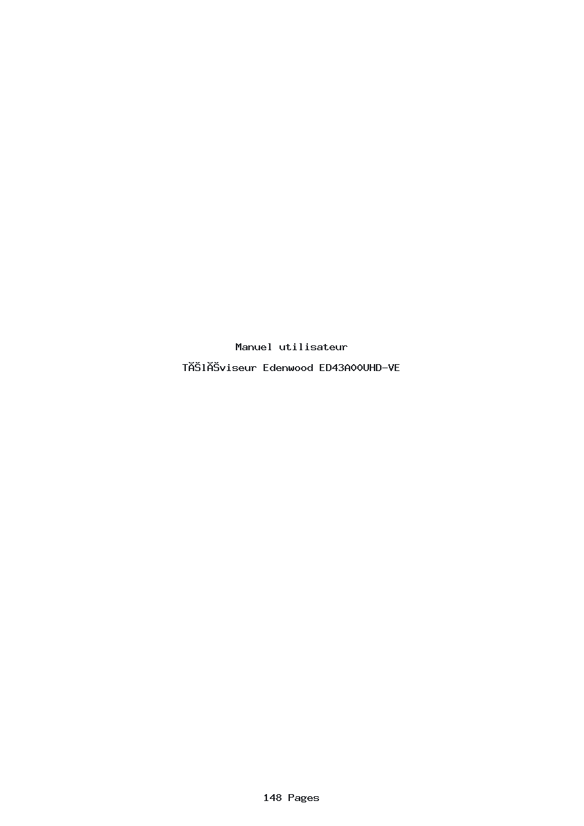 Page 1 de la notice Manuel utilisateur Edenwood ED43A00UHD-VE