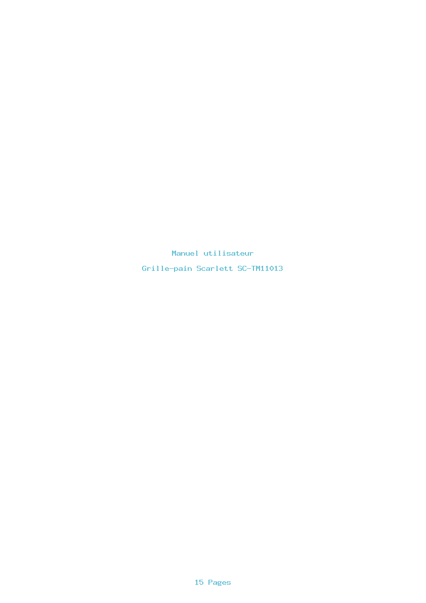 Page 1 de la notice Manuel utilisateur Scarlett SC-TM11013