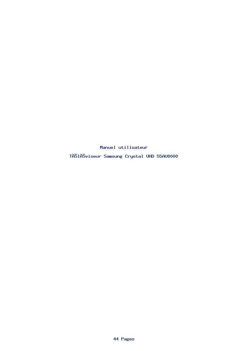 Page 1 de la notice Manuel utilisateur Samsung Crystal UHD 55AU8000