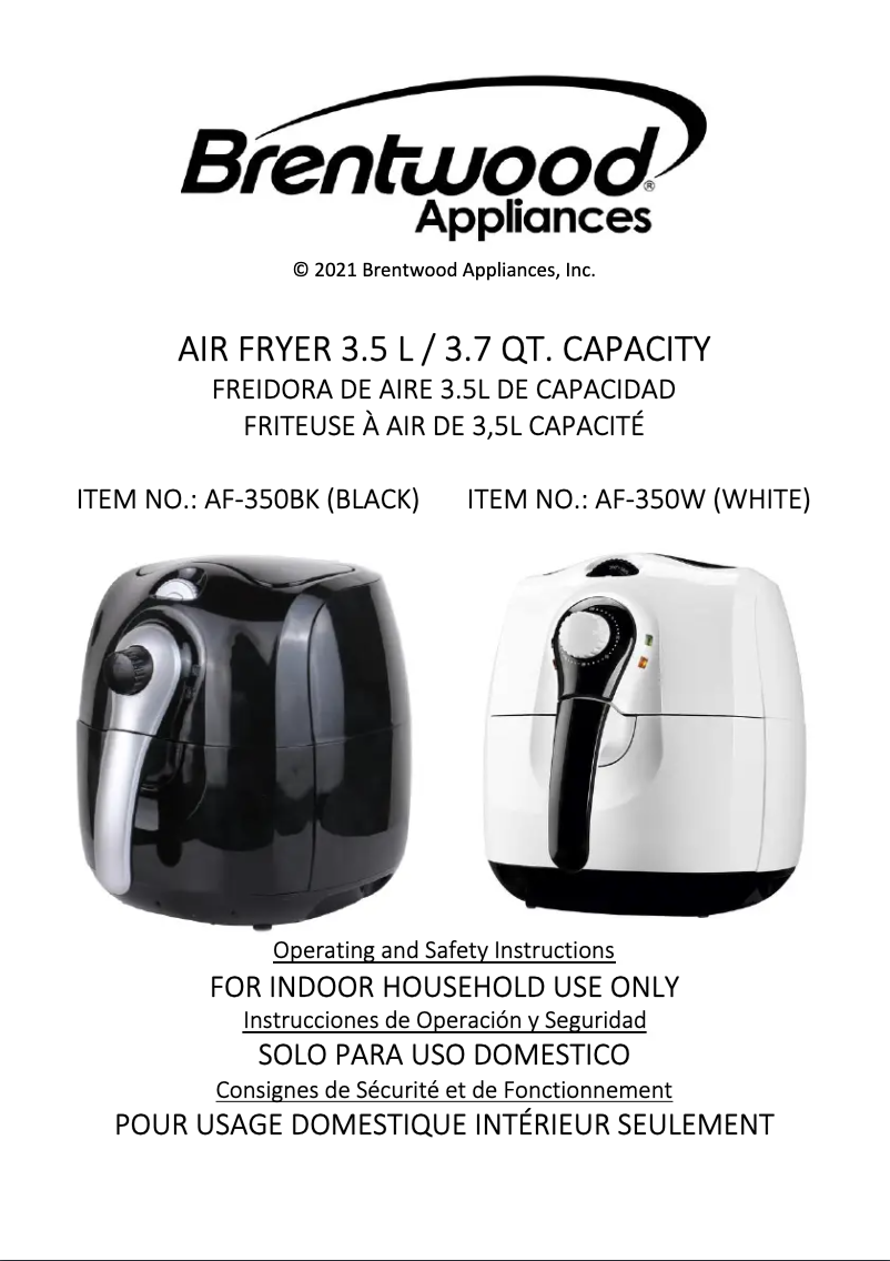 Page 1 de la notice Manuel utilisateur Brentwood AF-350W
