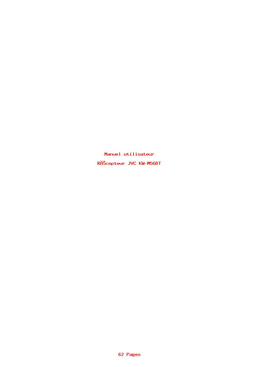 Page 1 de la notice Manuel utilisateur JVC KW-M56BT