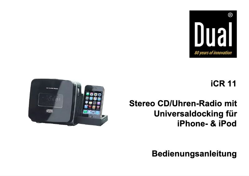 Page 1 de la notice Manuel utilisateur Dual ICR 11