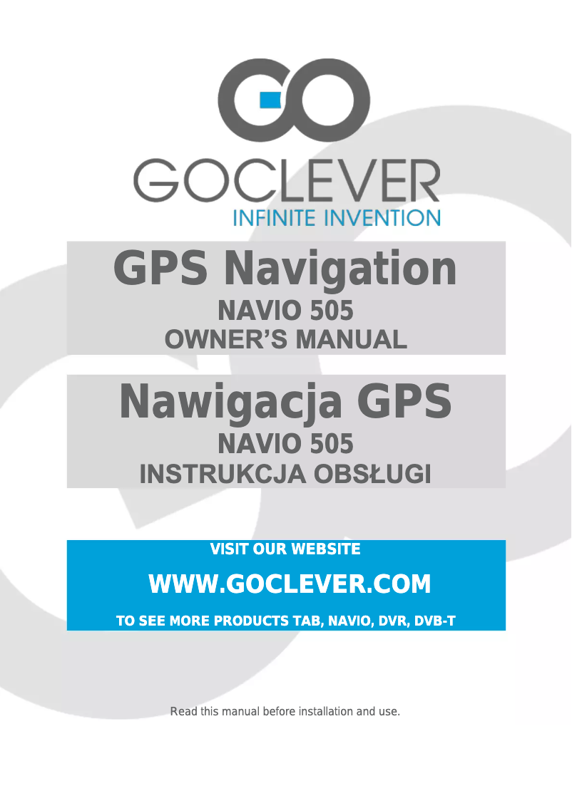 Página 1 del manual Manual de usuario GoClever Navio 505