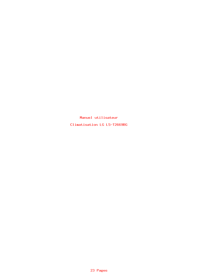 Page 1 de la notice Manuel utilisateur LG LS-T2669BG