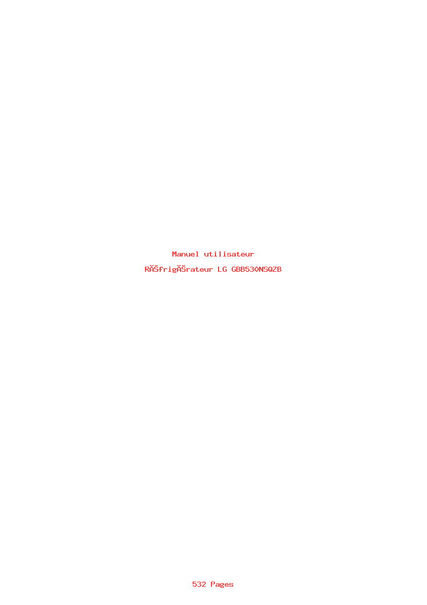 Page 1 de la notice Manuel utilisateur LG GBB530NSQZB
