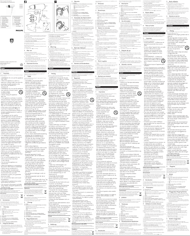 Página 1 del manual Manual de usuario Philips EssentialCare BHD002