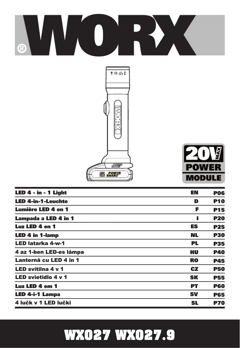 Page 1 de la notice Manuel utilisateur Worx WX027.9