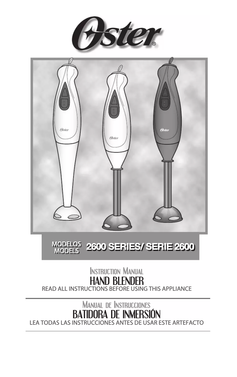 Page 1 de la notice Manuel utilisateur Oster 2611-33A