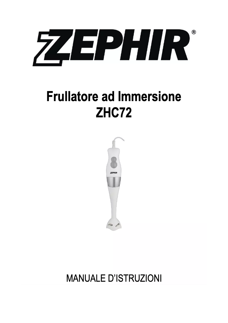 Page 1 of the manual User Manual Zephir ZHC72