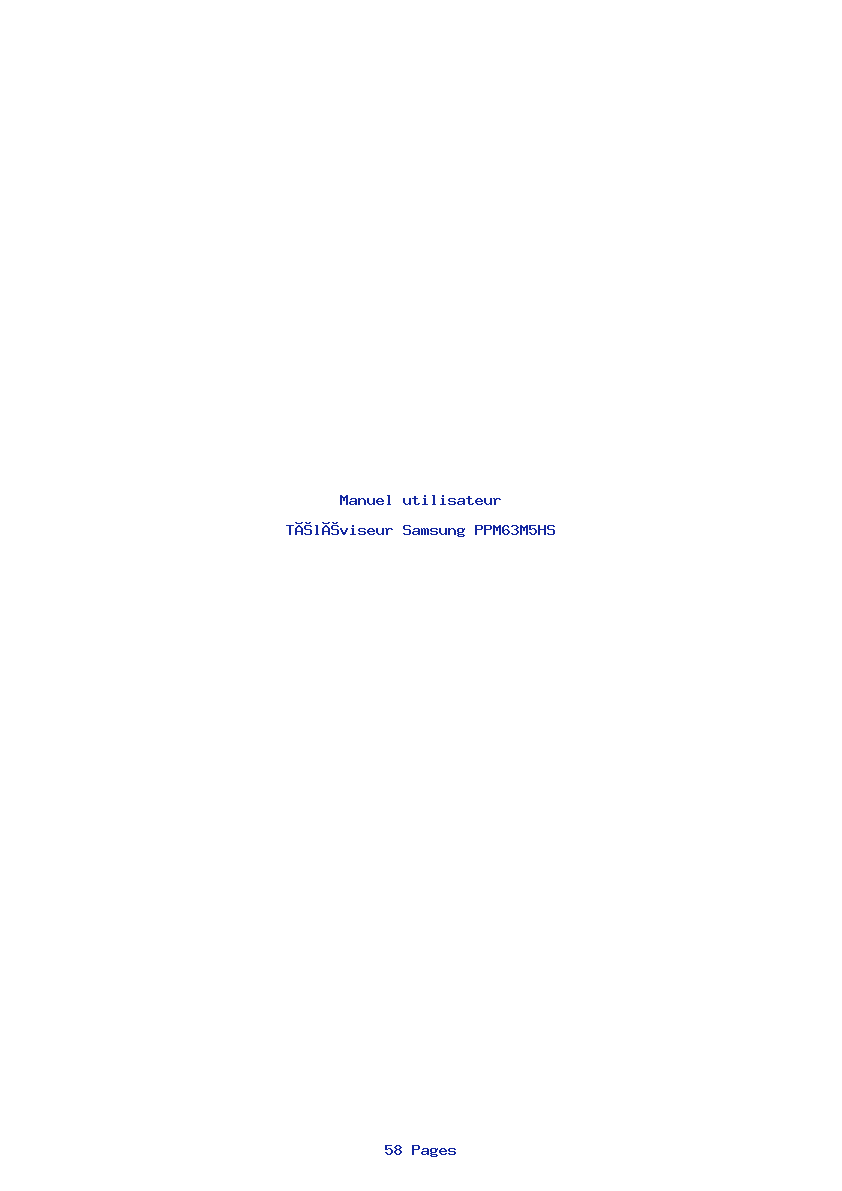 Page 1 de la notice Manuel utilisateur Samsung PPM63M5HS