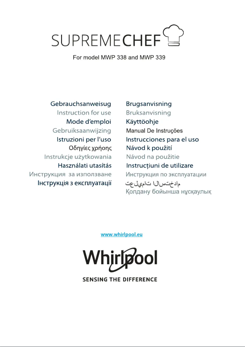 Page 1 de la notice Manuel utilisateur Whirlpool MWP 339 SW