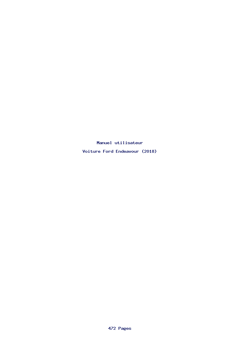 Page 1 de la notice Manuel utilisateur Ford Endeavour (2018)