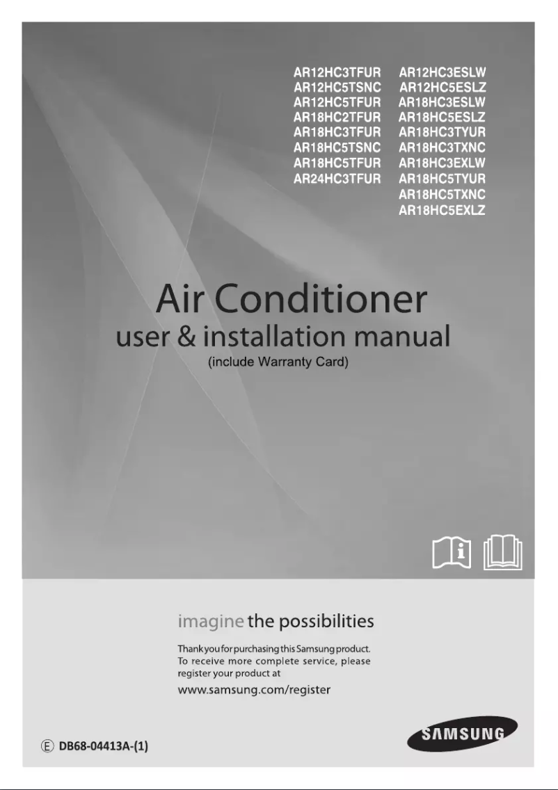 Page 1 de la notice Manuel utilisateur Samsung AR18HC2TFURNNA