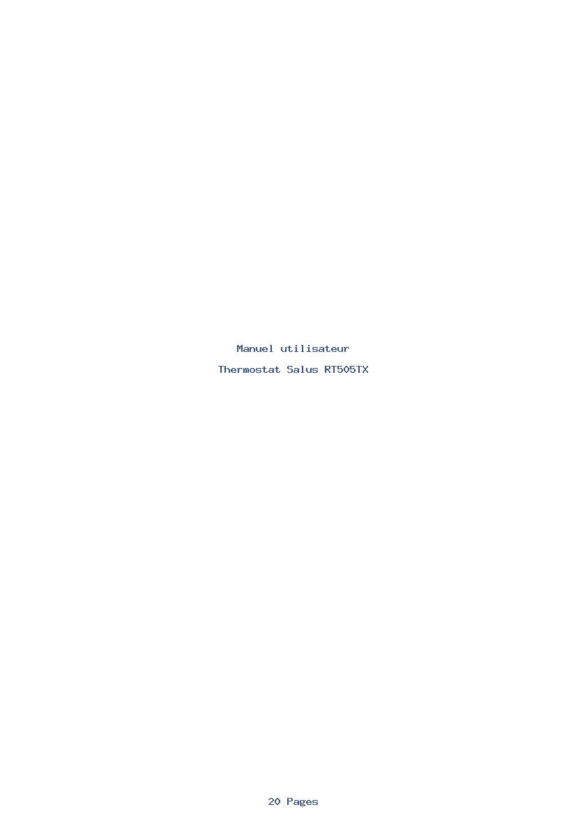 Page 1 de la notice Manuel utilisateur Salus RT505TX