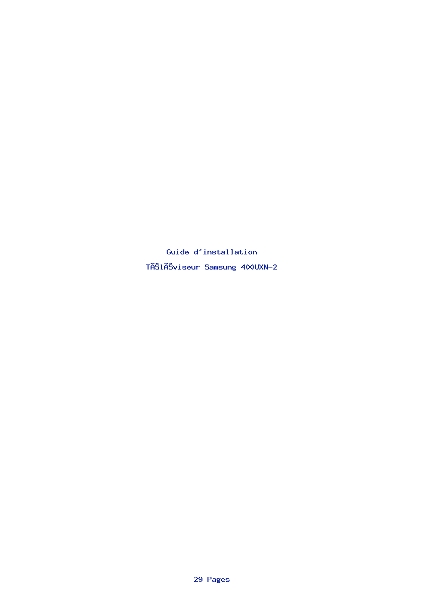 Page 1 de la notice Guide d'installation Samsung 400UXN-2