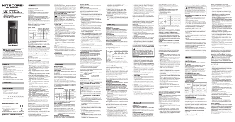 Page 1 de la notice Manuel utilisateur Nitecore Ci2