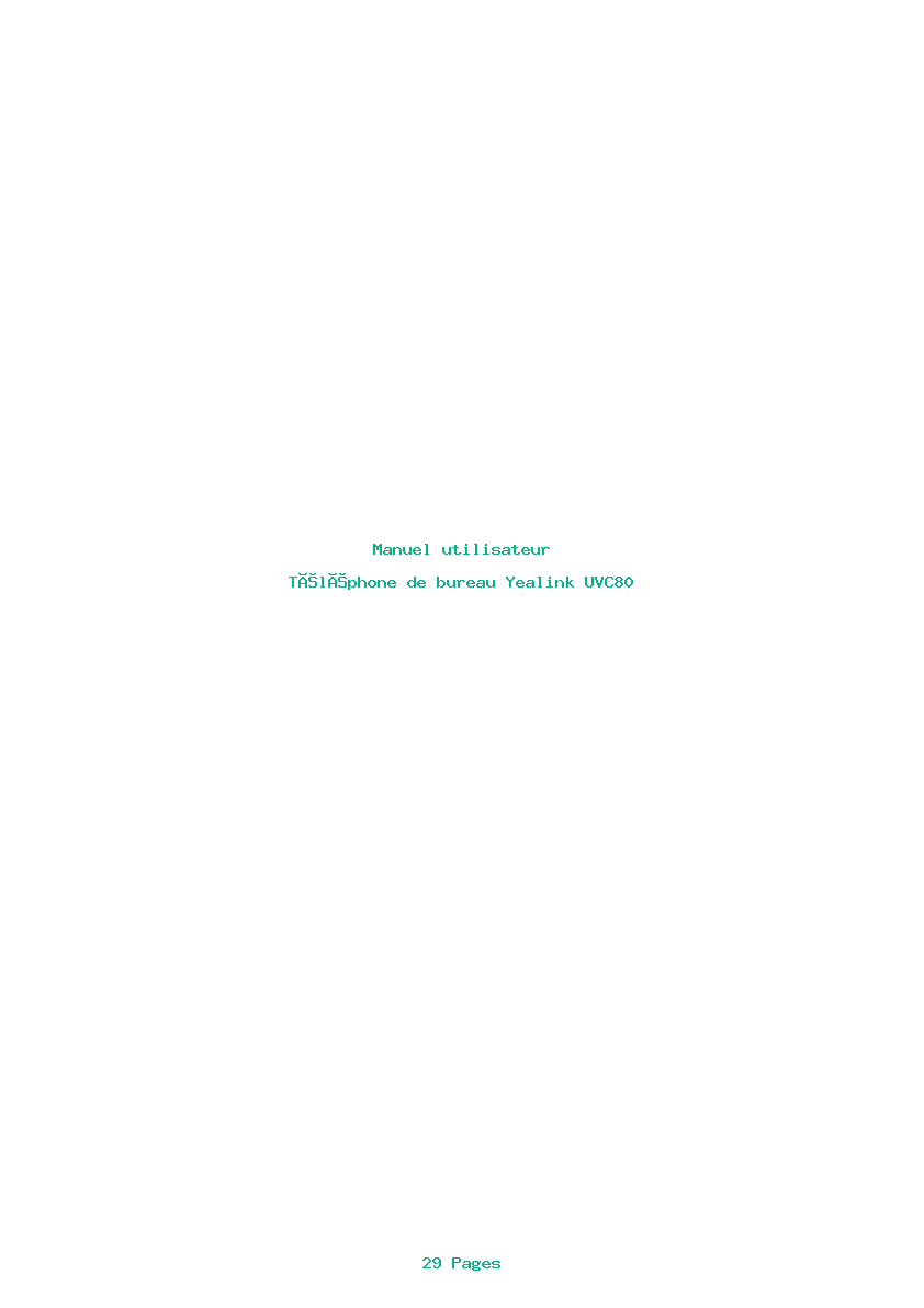 Page 1 de la notice Manuel utilisateur Yealink UVC80