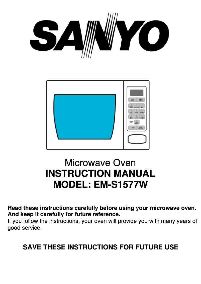 Page 1 of the manual User Manual Sanyo EM-S1577W