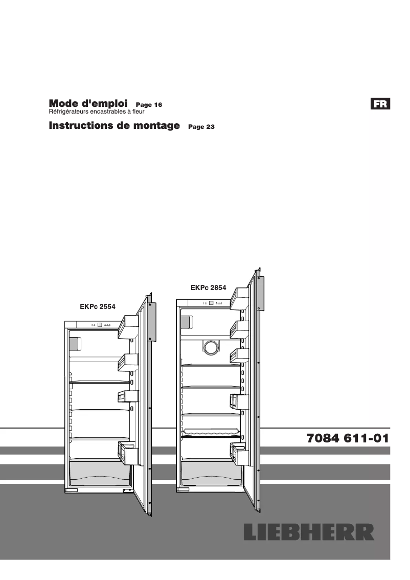 Page 1 de la notice Manuel utilisateur Liebherr EKPc 2854 Premium