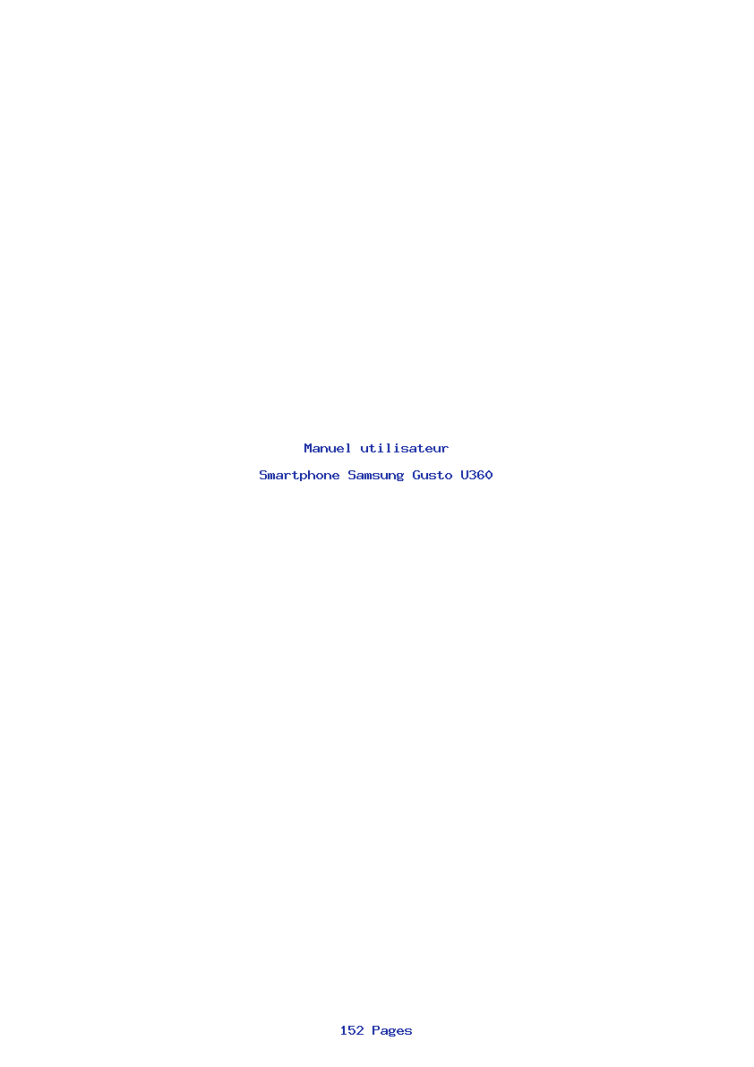 Page 1 de la notice Manuel utilisateur Samsung Gusto U360