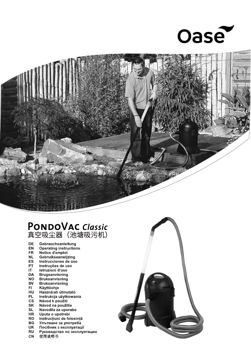 Page 1 of the manual User Manual Oase Pondovac Classic