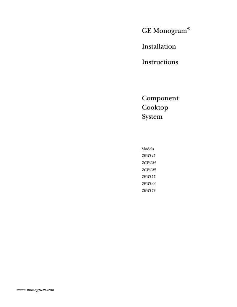 Image de la première page du manuel de l'appareil ZEW166YSS