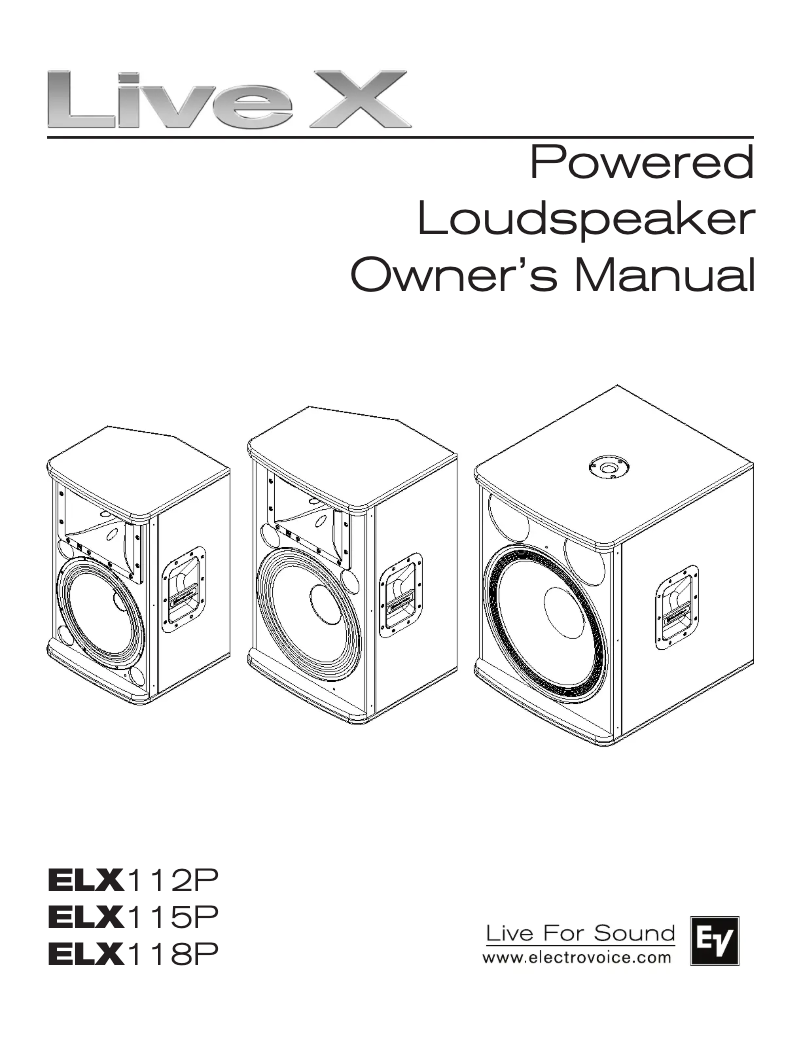 Page 1 de la notice Manuel utilisateur Electro-Voice ELX115P