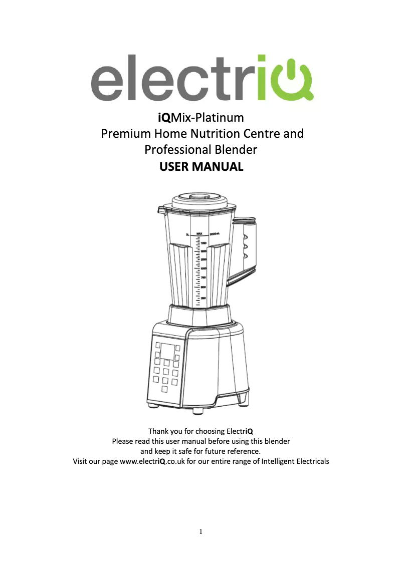 Página 1 del manual Manual de usuario ElectriQ iQMix-Platinum
