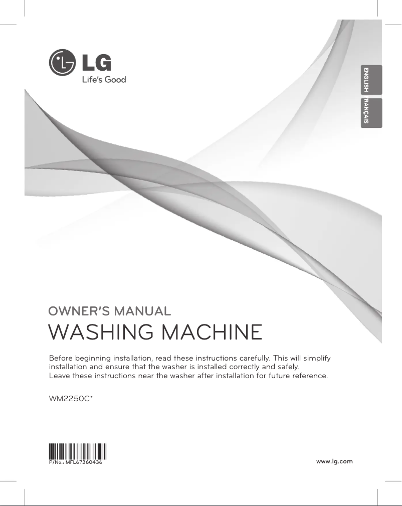 Page 1 of the manual User Manual LG WM2250CW