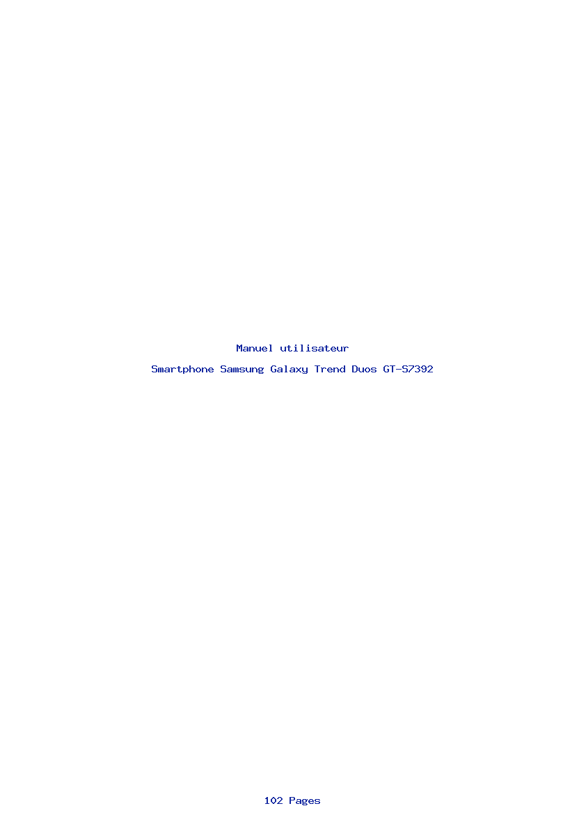 Page 1 de la notice Manuel utilisateur Samsung Galaxy Trend Duos GT-S7392