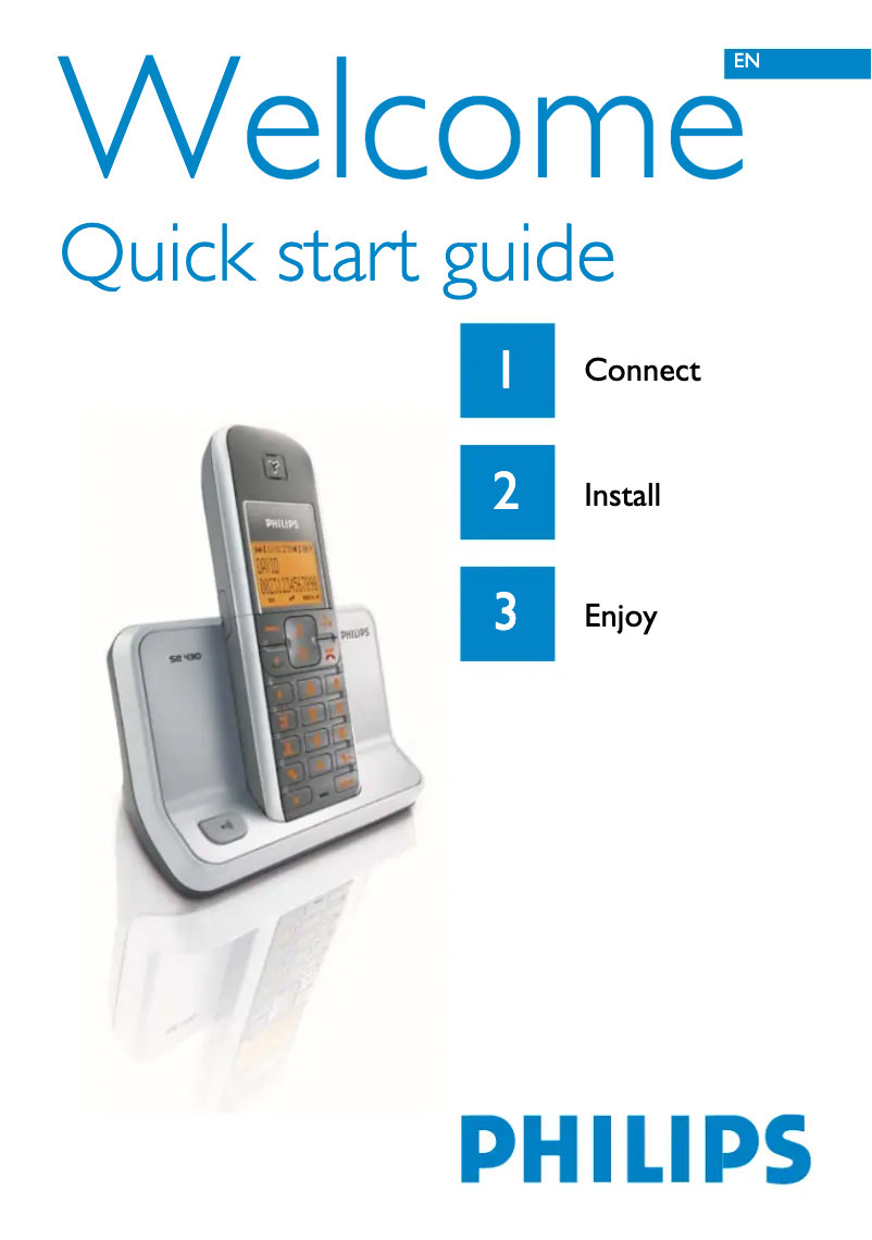 Page n°1 - Guide de démarrage rapide Philips SE4301S