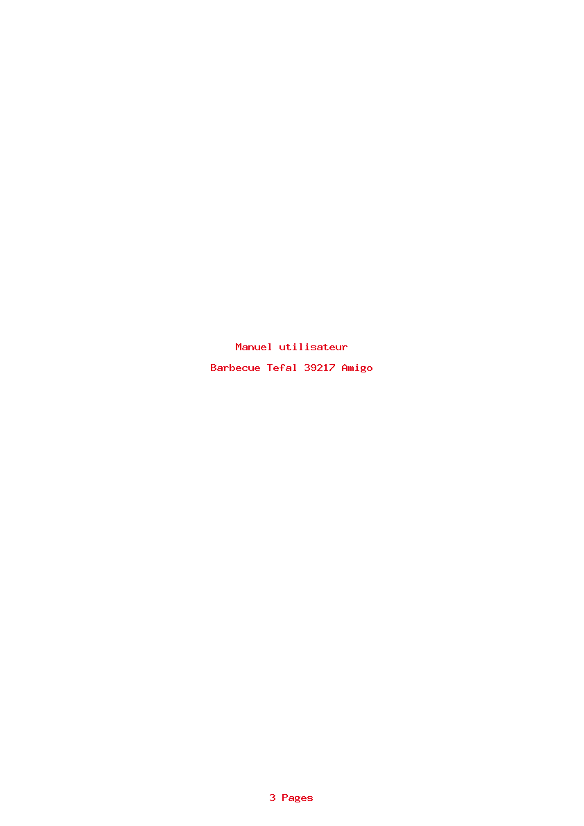 Page 1 de la notice Manuel utilisateur Tefal 39217 Amigo