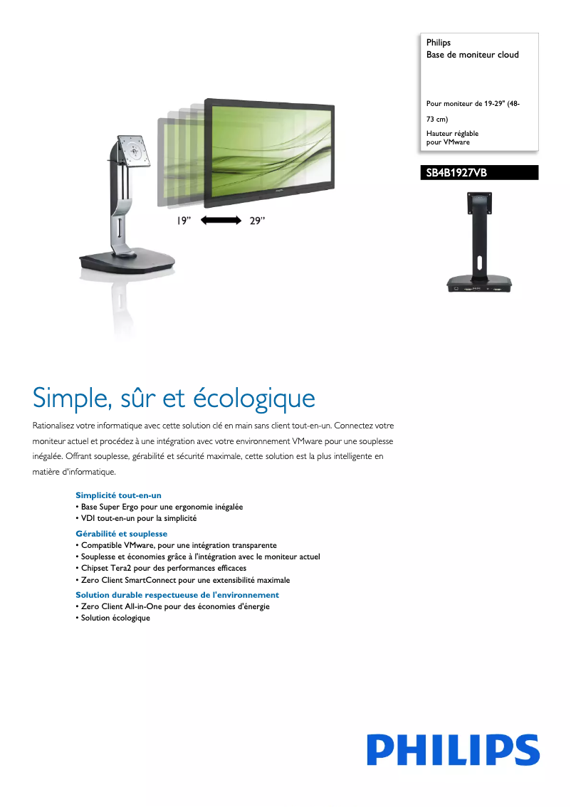 Page 1 of the manual Technical Sheet Philips SB4B1927VB