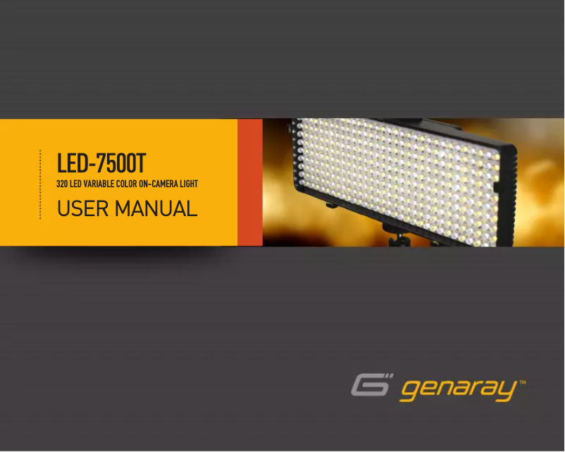 Page 1 de la notice Manuel utilisateur Genaray LED-7500T