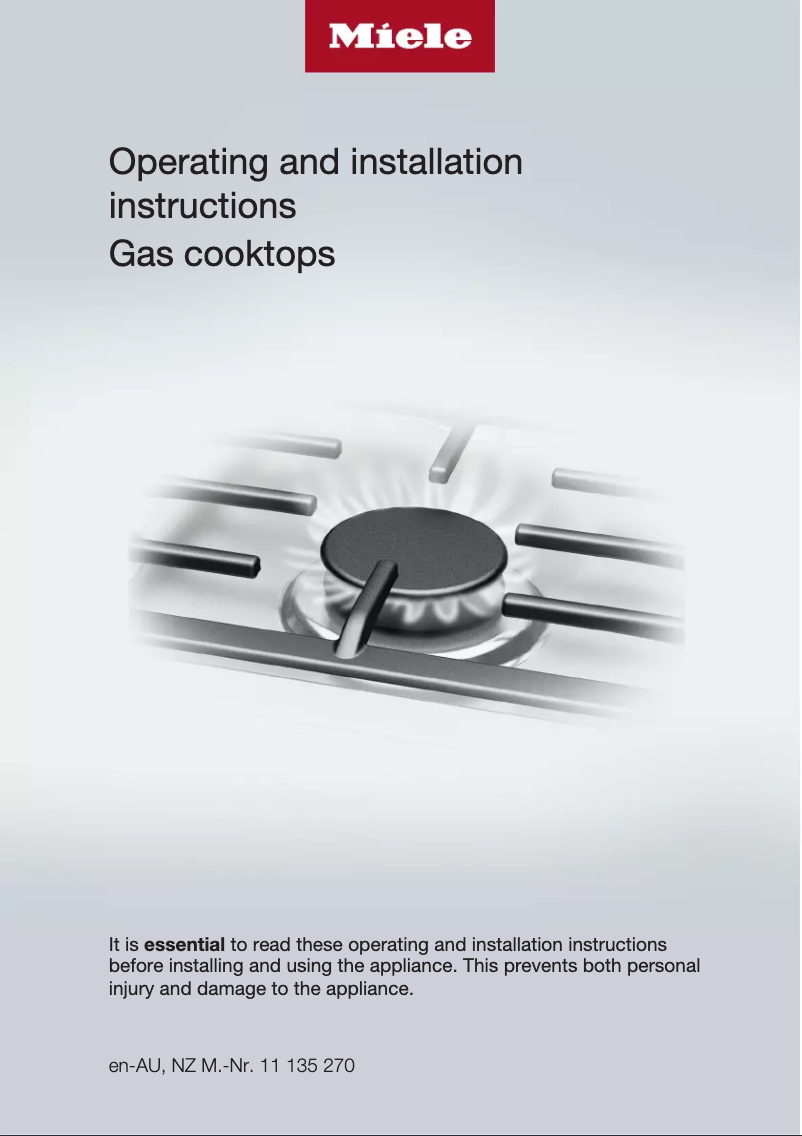 Page 1 of the manual User Manual Miele KM 2357-1