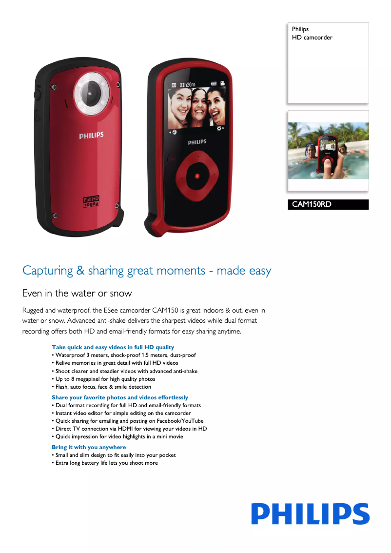 Page 1 de la notice Brochure Philips CAM150