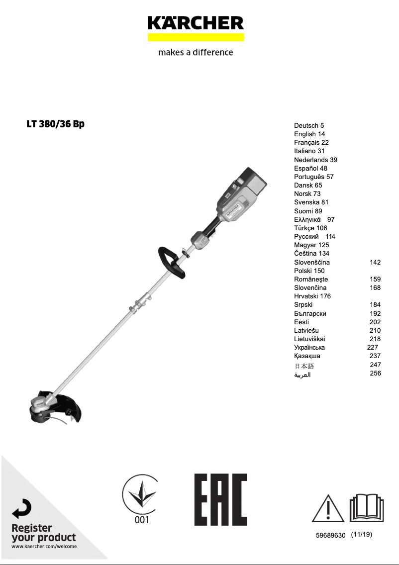 Página 1 del manual Manual de usuario Kärcher LT 380/36 Bp