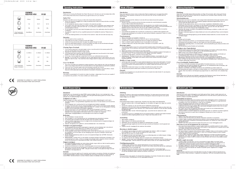 Page 1 de la notice Manuel utilisateur Rexel V30
