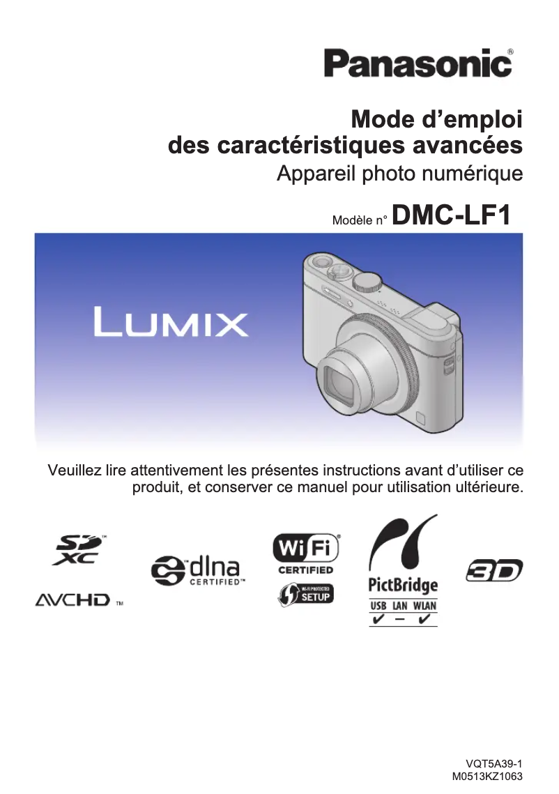 Page 1 of the manual User Manual Panasonic Lumix DMC-LF1