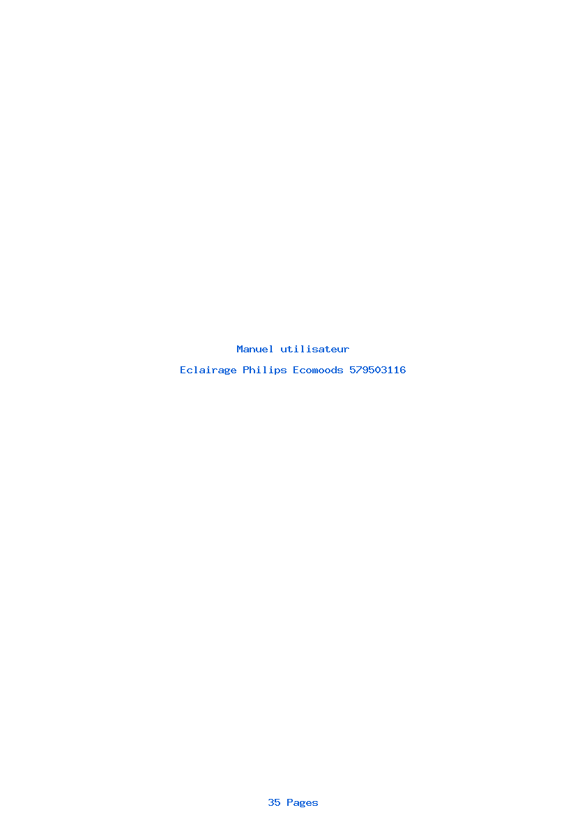 Page 1 de la notice Manuel utilisateur Philips Ecomoods 579503116