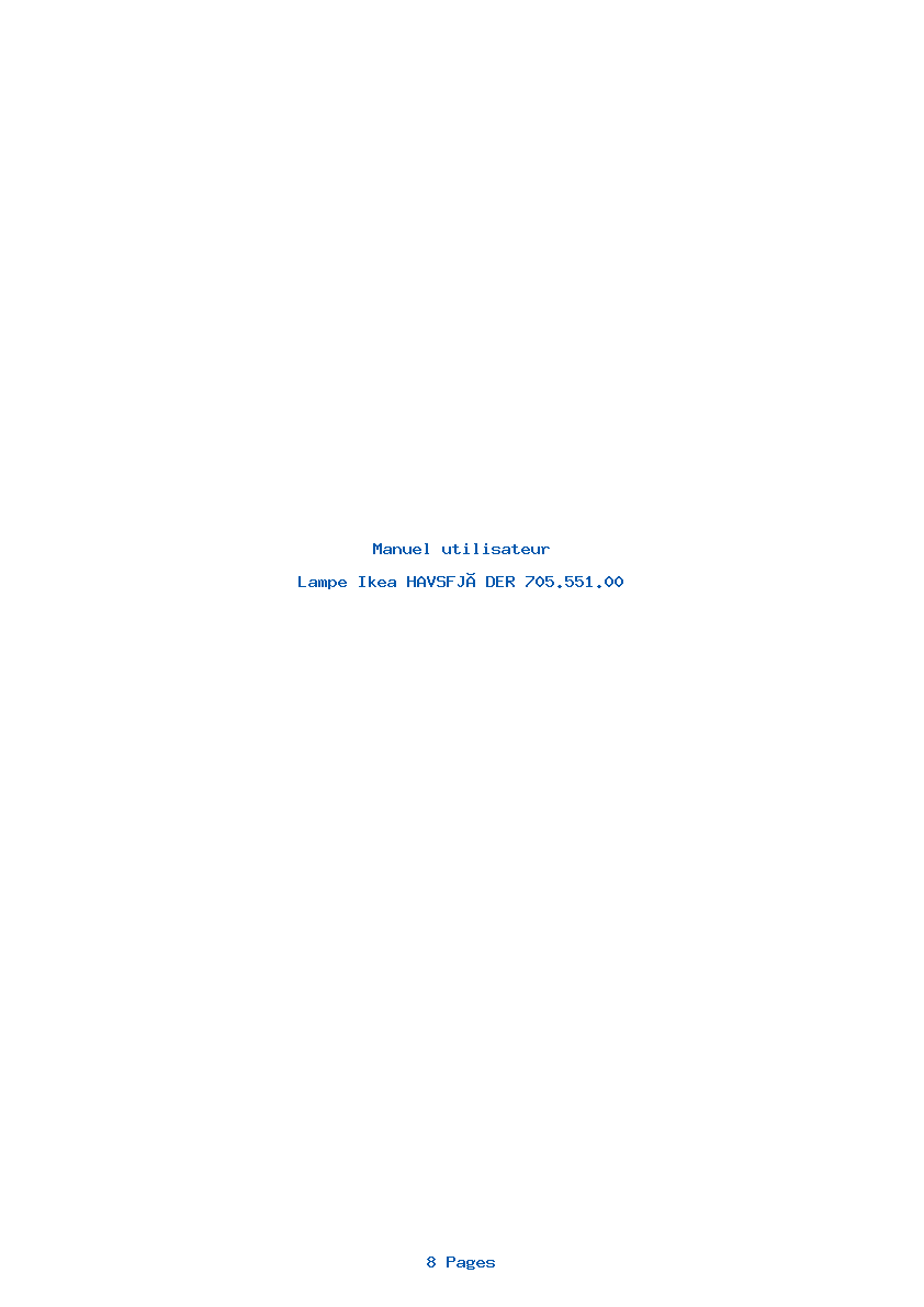Page 1 de la notice Manuel utilisateur Ikea HAVSFJÄDER 705.551.00