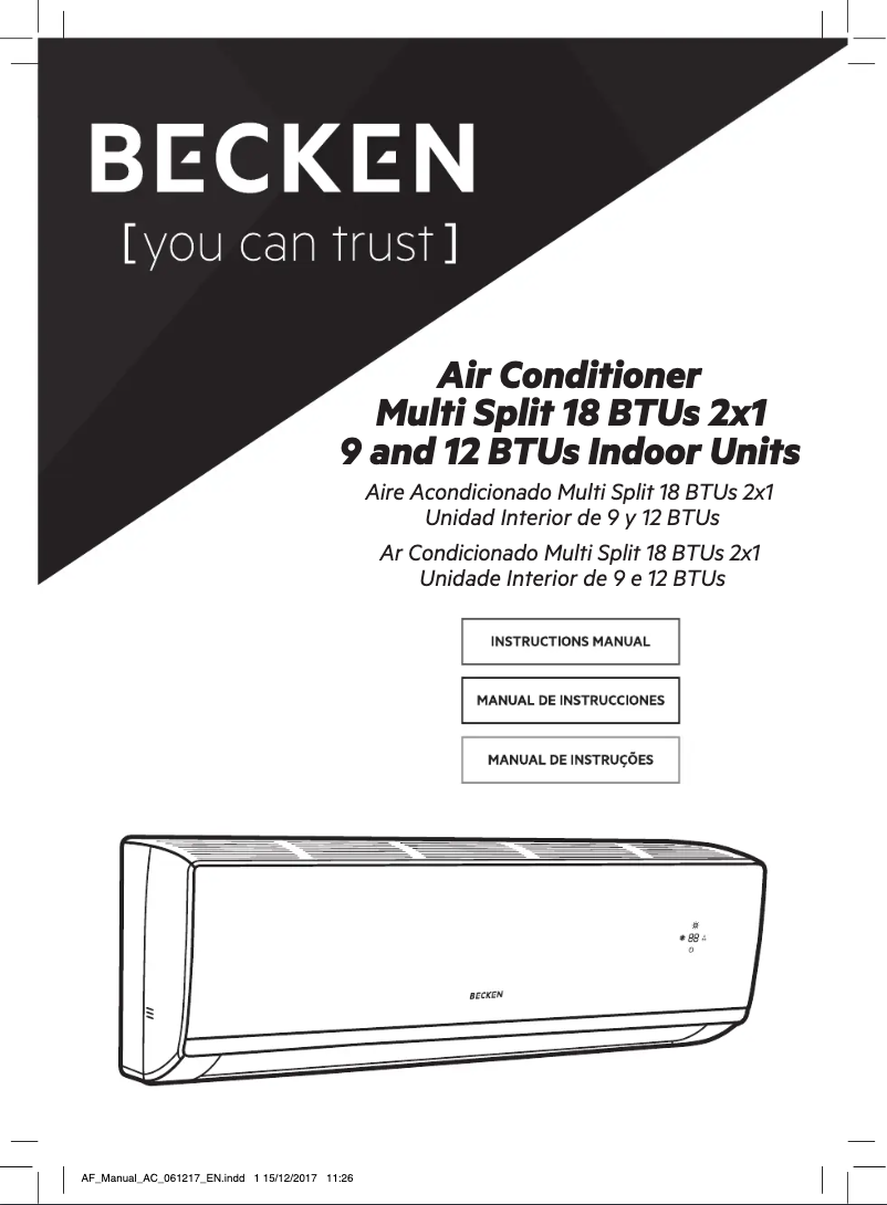 Página 1 del manual Manual de usuario Becken BAC3403