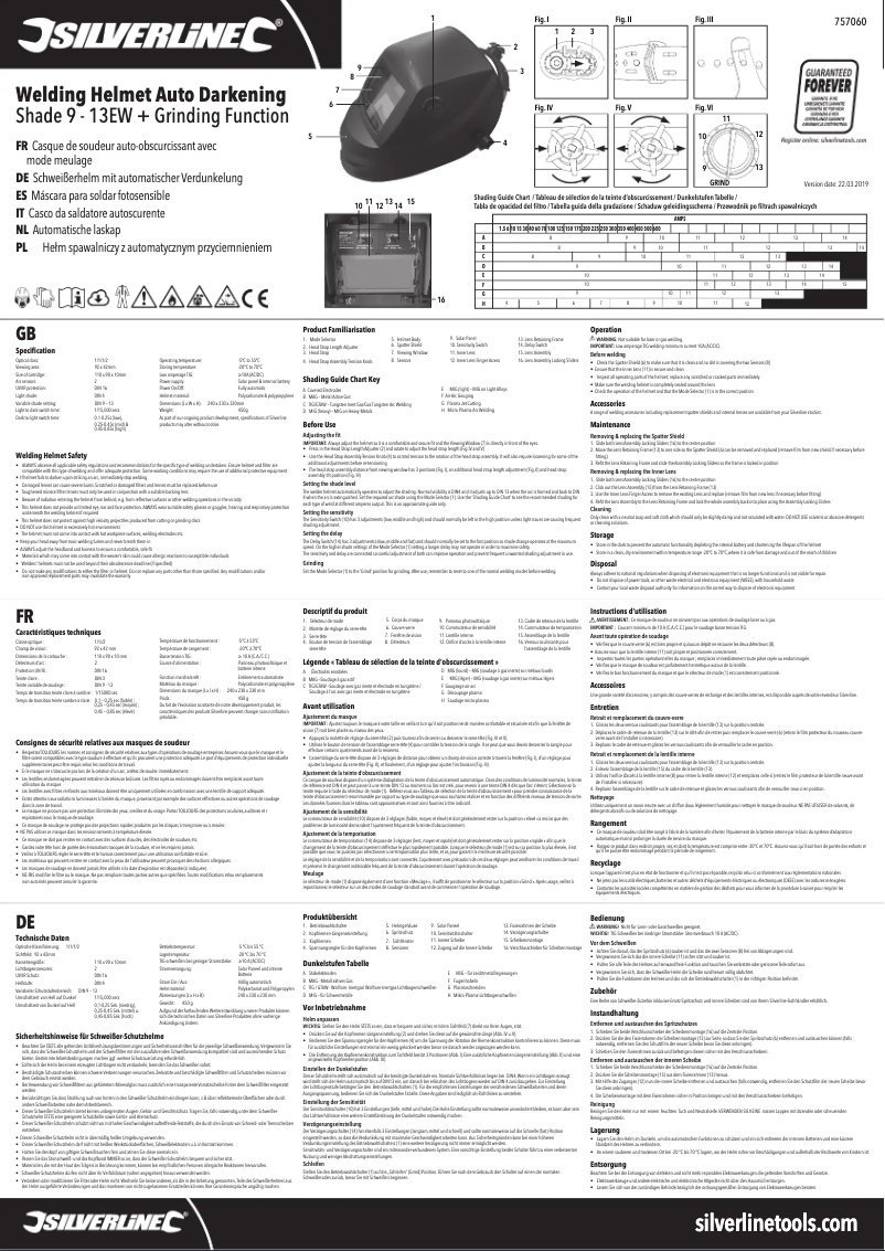 Page 1 de la notice Manuel utilisateur Silverline 757060