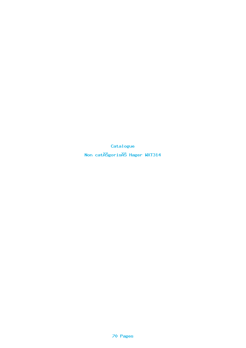 Page 1 de la notice Catalogue Hager WXT314