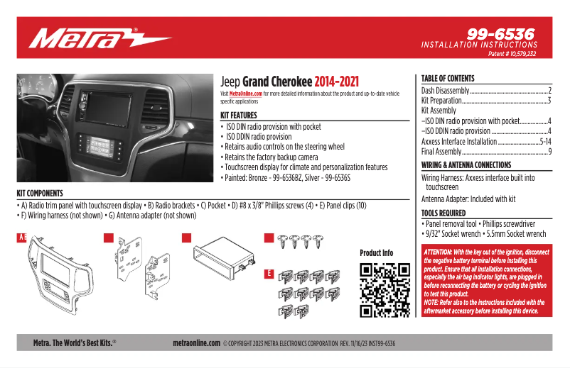Page 1 de la notice Manuel utilisateur AXESS 99-6536BZ