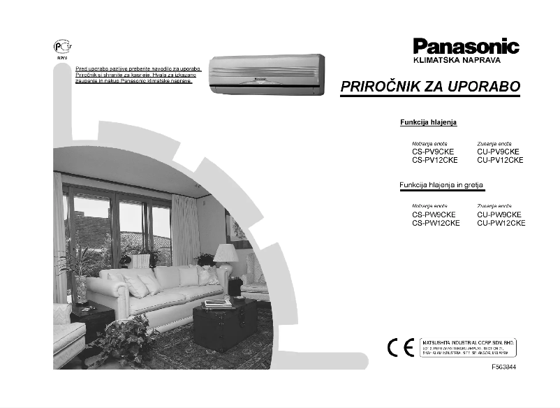 Página 1 del manual Manual de usuario Panasonic CU-PV9CKE