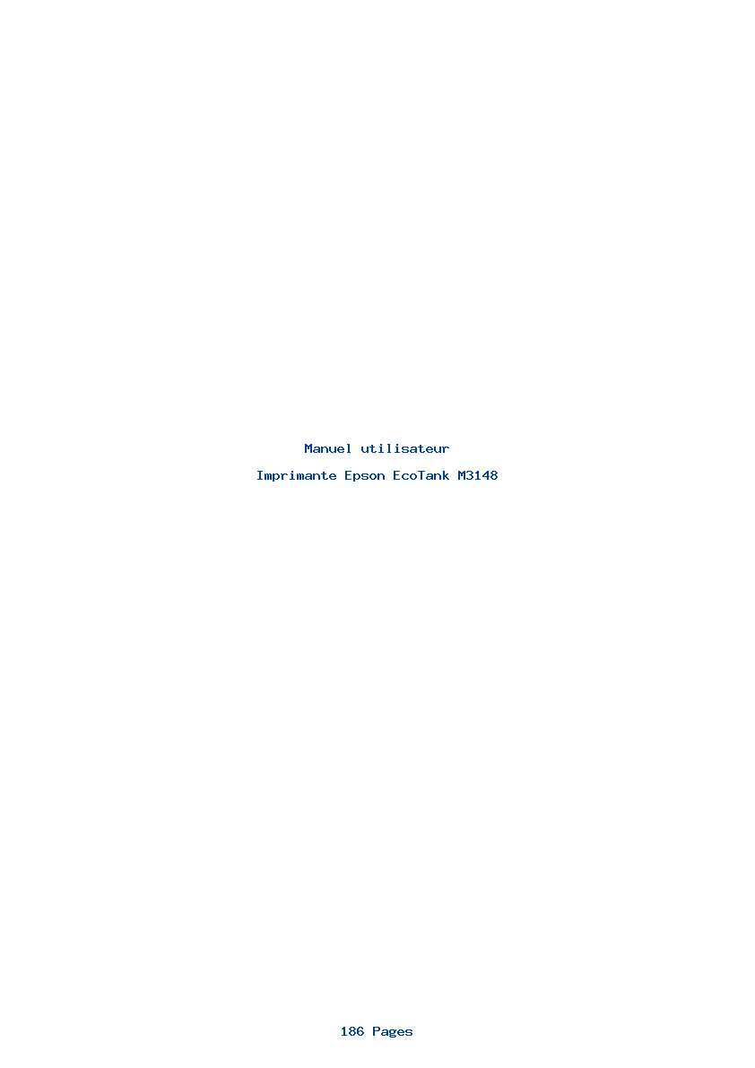 Page 1 de la notice Manuel utilisateur Epson EcoTank M3148