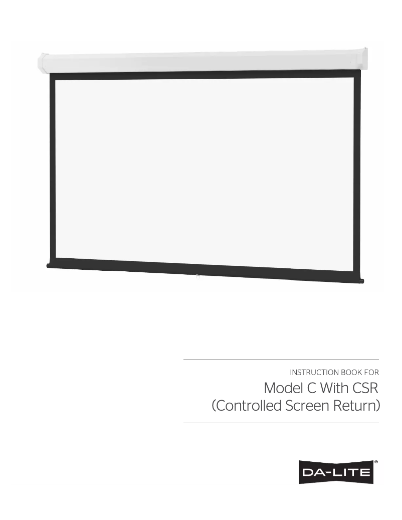 Page 1 de la notice Manuel utilisateur Da-Lite Model C 79882