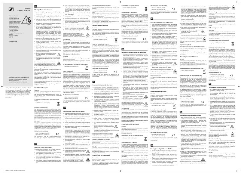 Page 1 of the manual Safety Instructions Sennheiser AMBEO Smart